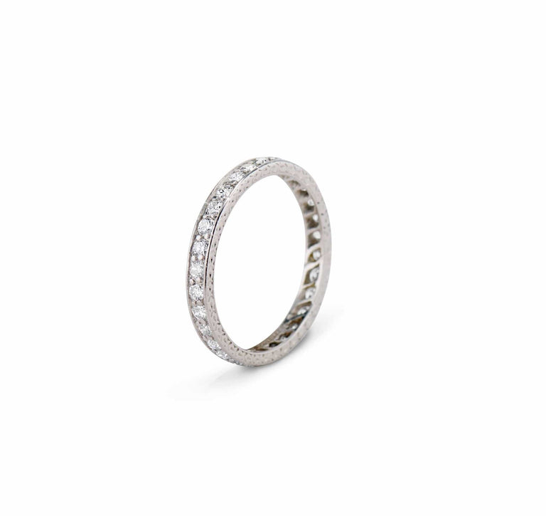 Tiffany & Co. Art Deco 1.00 Carat Transitional-Cut Diamond Eternity Wedding Band, America