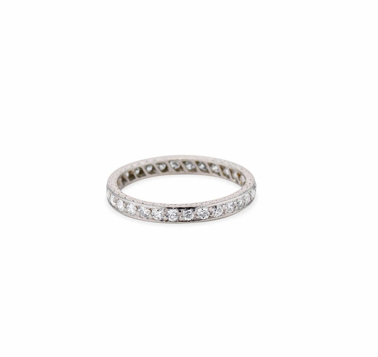 Tiffany & Co. Art Deco 1.00 Carat Transitional-Cut Diamond Eternity Wedding Band, America