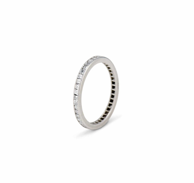 Tiffany & Co. Art Deco 1.20 Carat Carré Cut Diamond Eternity Wedding Band, America