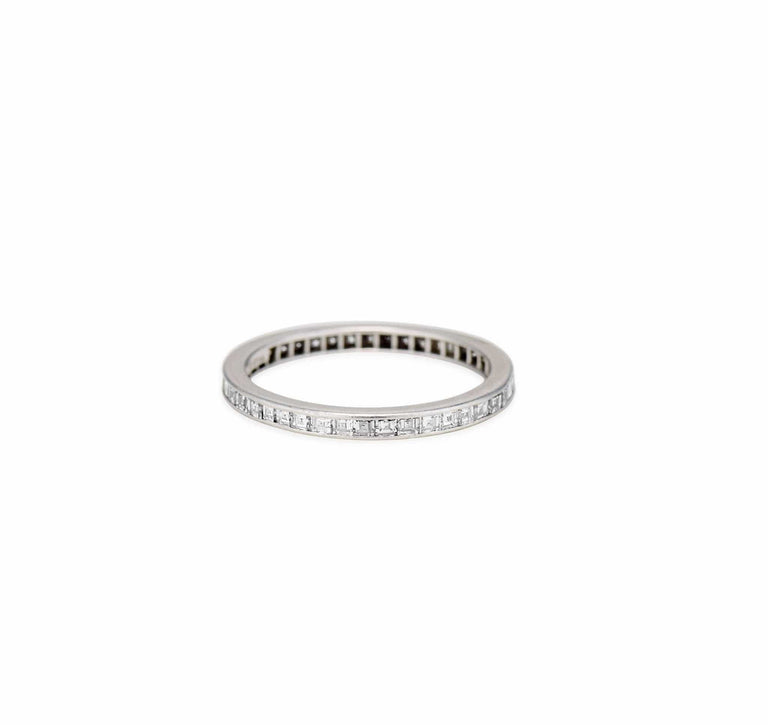 Tiffany & Co. Art Deco 1.20 Carat Carré Cut Diamond Eternity Wedding Band, America