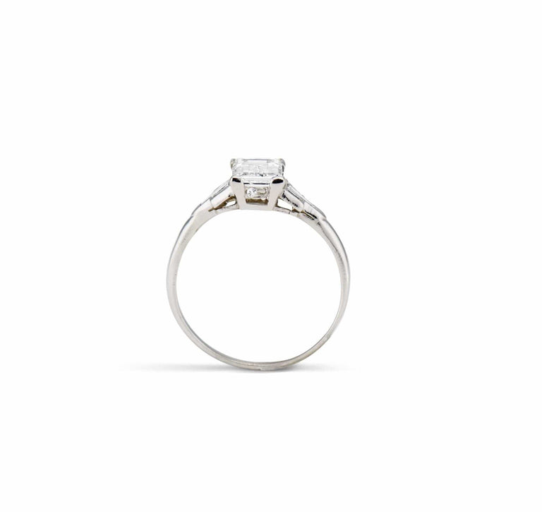Tiffany & Co. Art Deco 1.61 Emerald Cut Diamond Engagement Ring