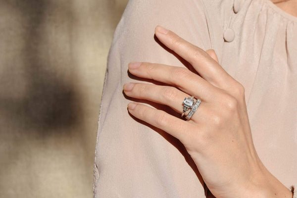 Tiffany Art Deco Emerald Cut Diamond Engagement Ring - Main Image