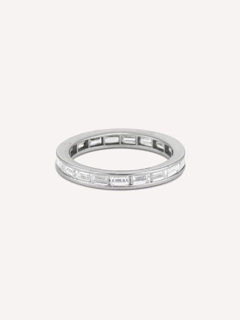 Tiffany & Co. Art Deco 2.10 Carat Baguette Cut Diamond Eternity Band Size 6.75