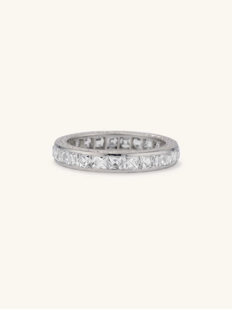 Tiffany & Co. Art Deco 2.65 Carat French Cut Diamond Platinum Antique Eternity Band – Size 4.25