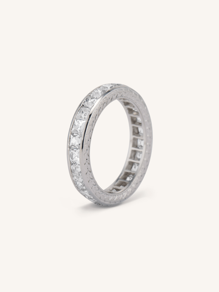 Tiffany & Co. Art Deco 2.65 Carat French Cut Diamond Platinum Antique Eternity Band – Size 4.25