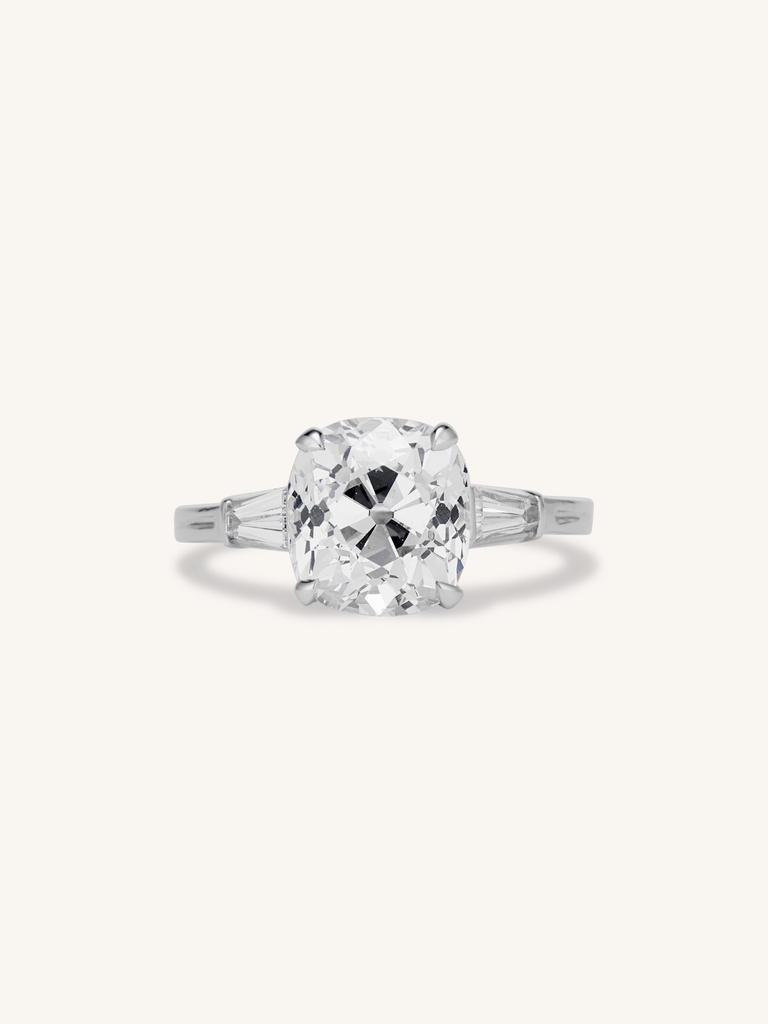 Tiffany & Co. Art Deco 3.21 Carat Old Mine Cushion Cut Diamond Engagement Ring