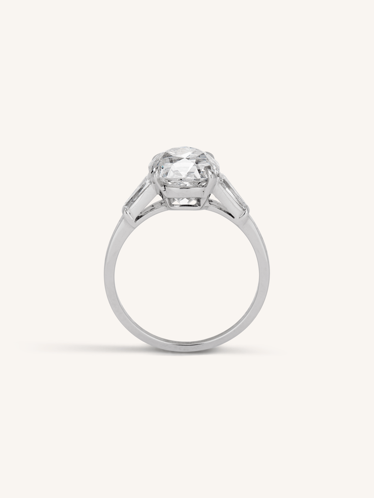 Tiffany & Co. Art Deco 3.21 Carat Old Mine Cushion Cut Diamond Engagement Ring