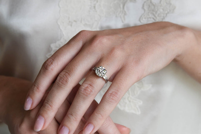 Tiffany & Co. Art Deco 3.27 Carat Old European Cut Diamond Vintage Engagement Ring