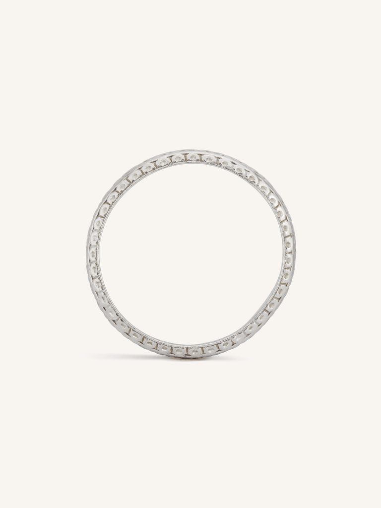 Tiffany & Co. Art Deco Engraved Platinum Vintage Wedding Band - Size 6