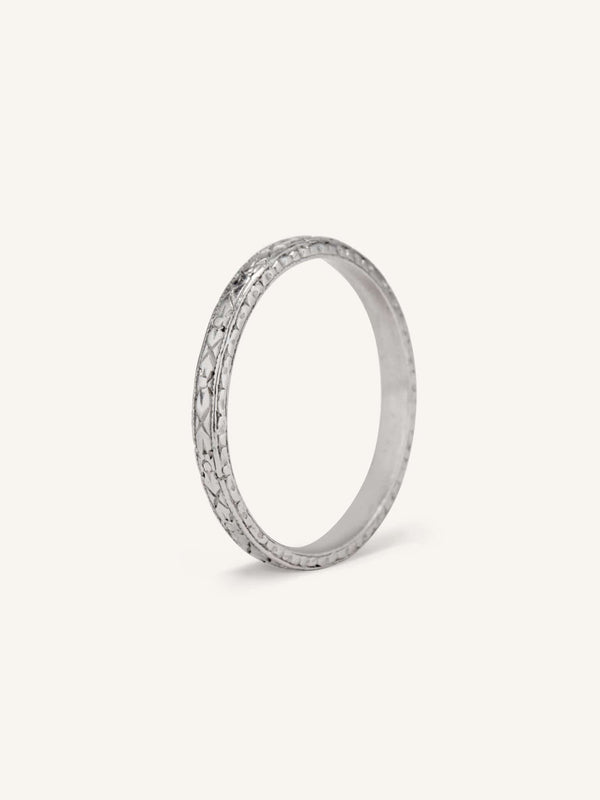 Tiffany Art Deco Forget Me Not Engraved Wedding Band – Erstwhile