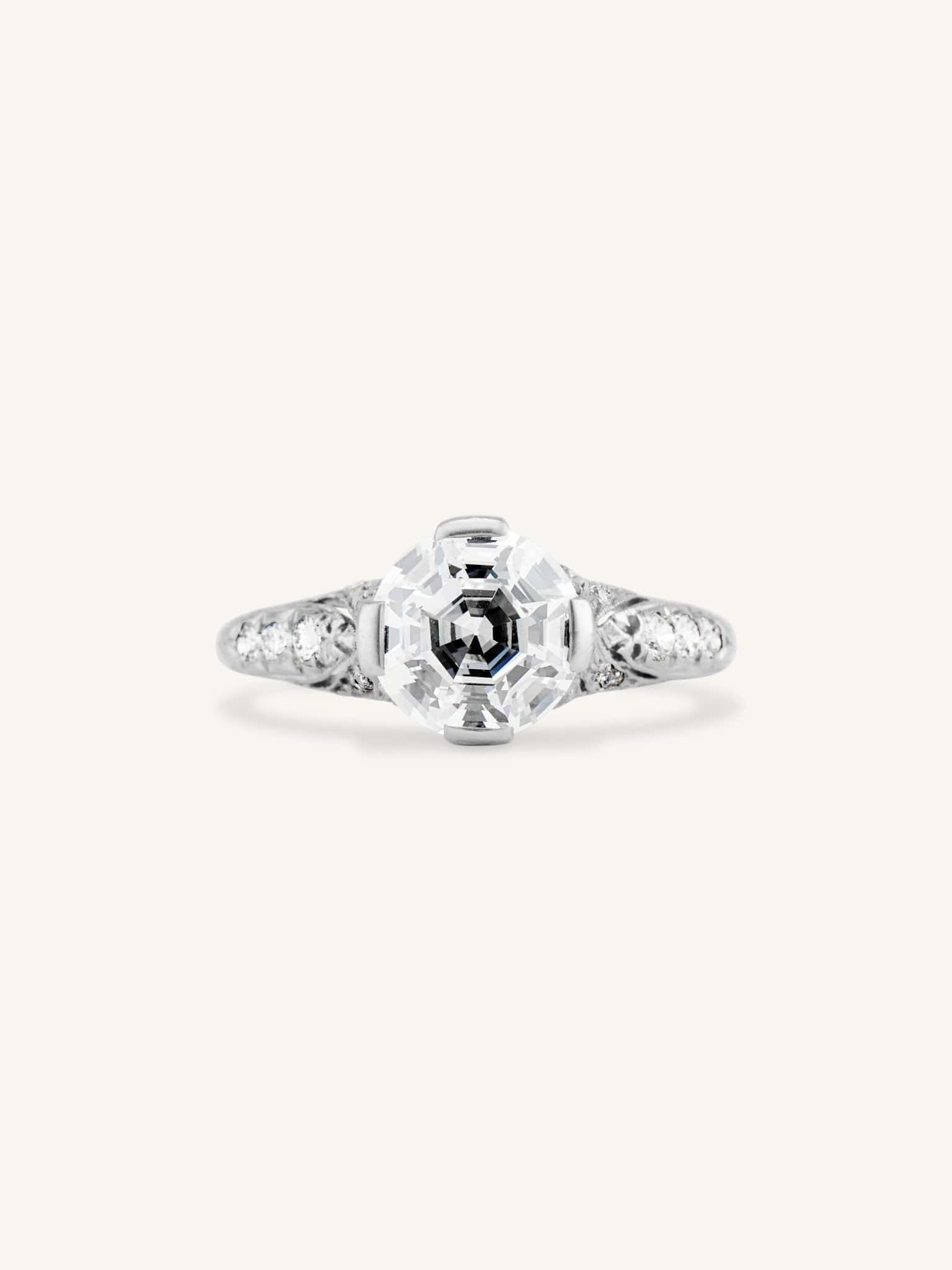 Tiffany & Co. Art Deco Round Step Cut Diamond Vintage Engagement Ring ...