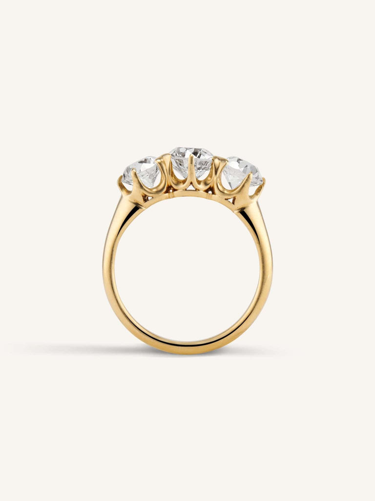 Tiffany & Co. Edwardian Old European Cut Diamond Three Stone Vintage Engagement Ring