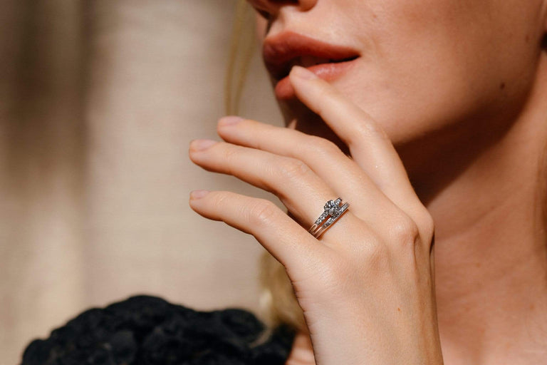 Tiffany & Co. Mid-Century .65 Carat Transitional Diamond and Platinum Wedding Set