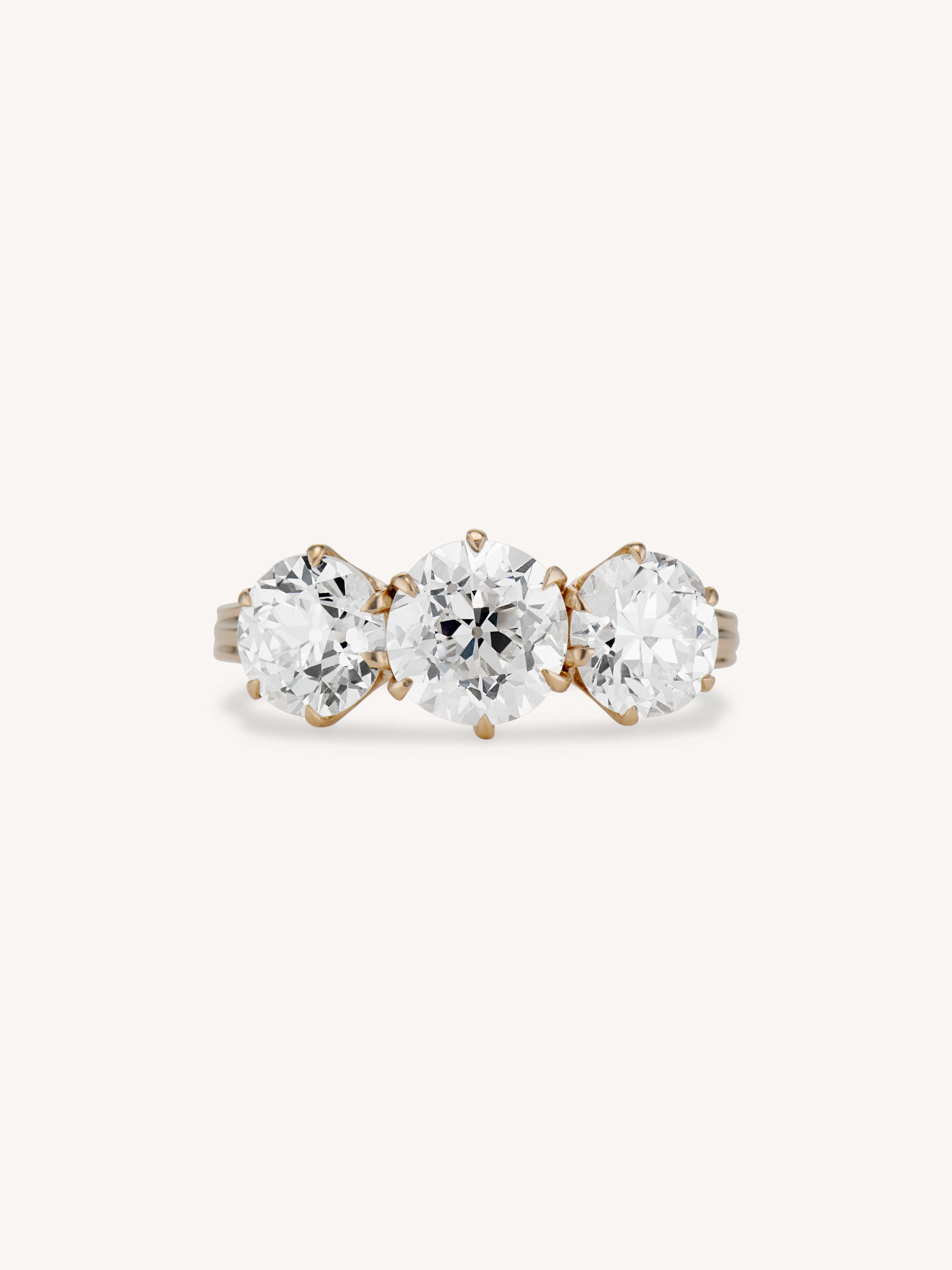 Tiffany & Co. Midcentury Old European Cut Diamond Three Stone Vintage ...