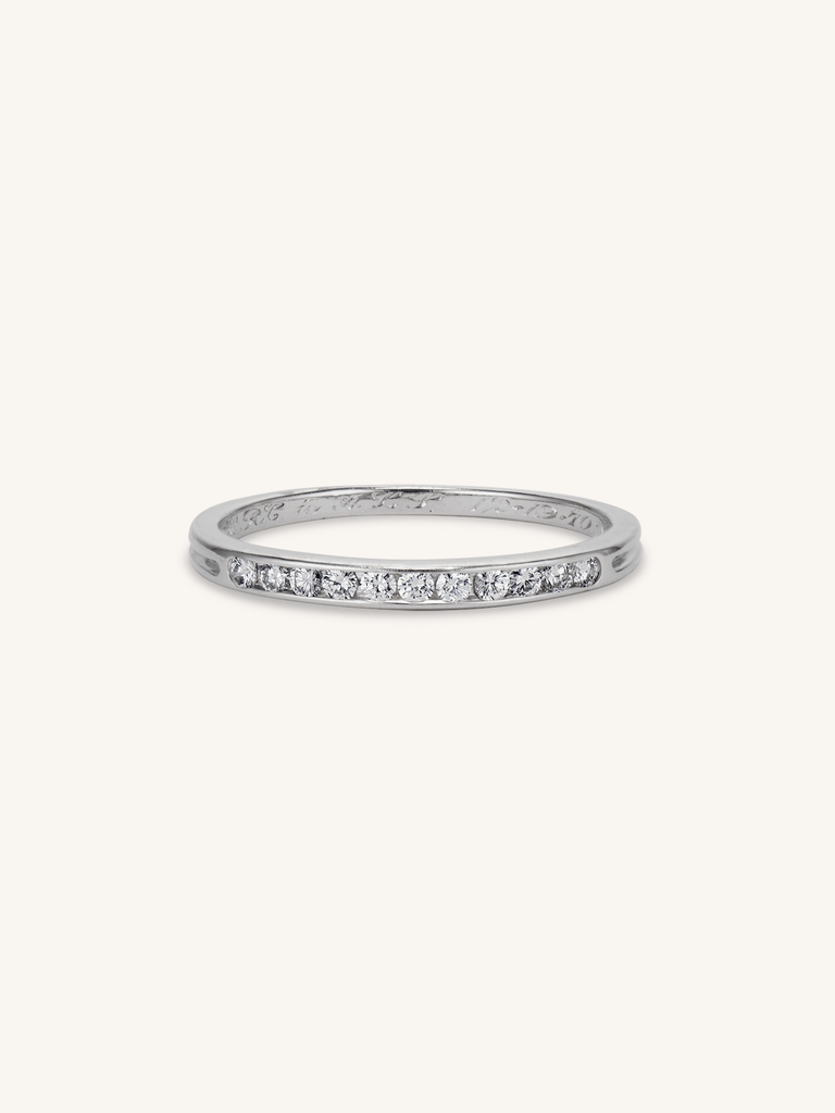 Tiffany & Co. Vintage Diamond Platinum Half Eternity Wedding Band