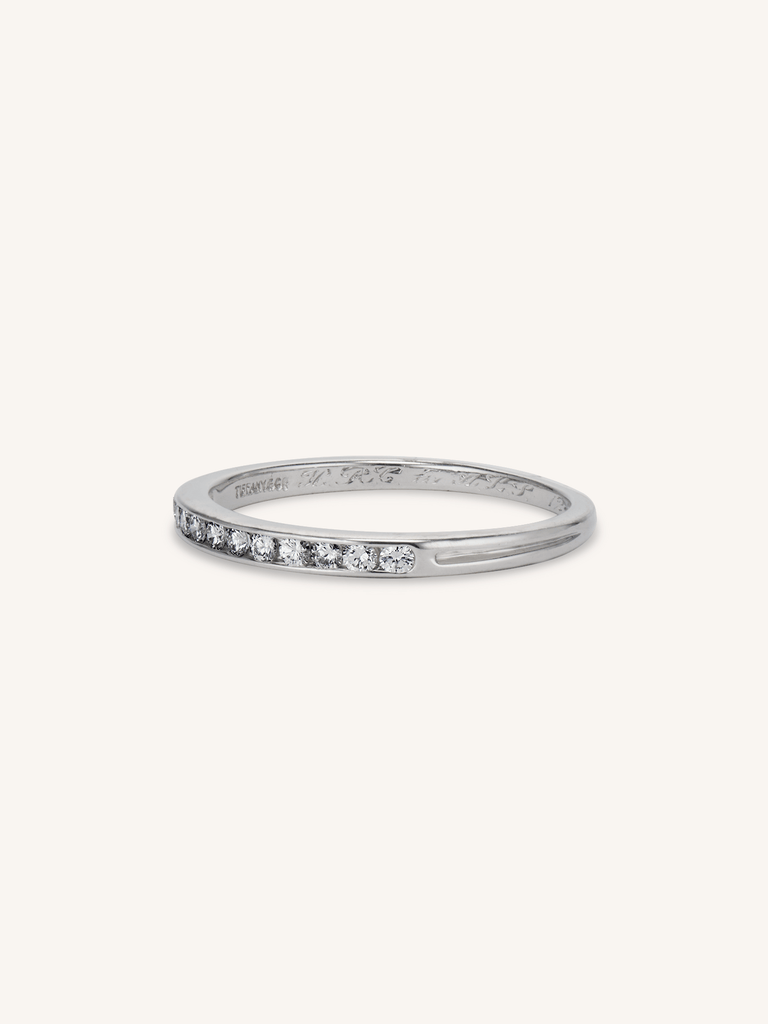 Tiffany & Co. Vintage Diamond Platinum Half Eternity Wedding Band