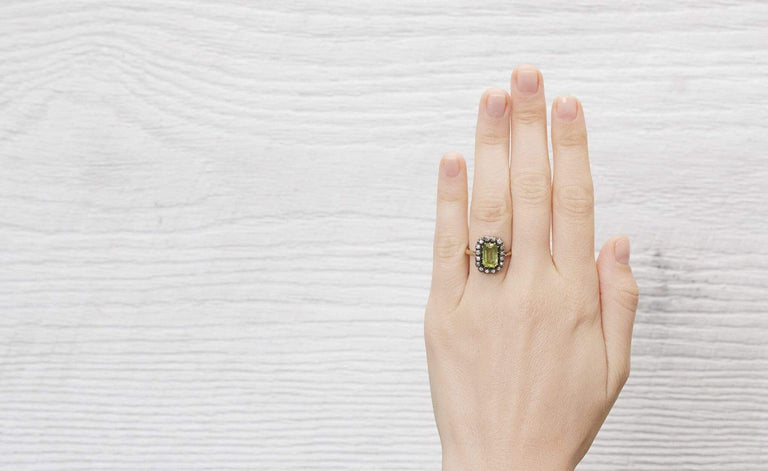 Two Carat Georgian Peridot Ring