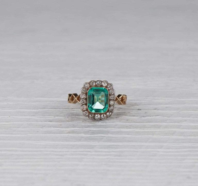 Two Carat Victorian Antique Emerald Ring