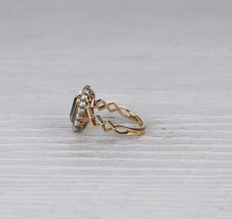 Two Carat Victorian Antique Emerald Ring