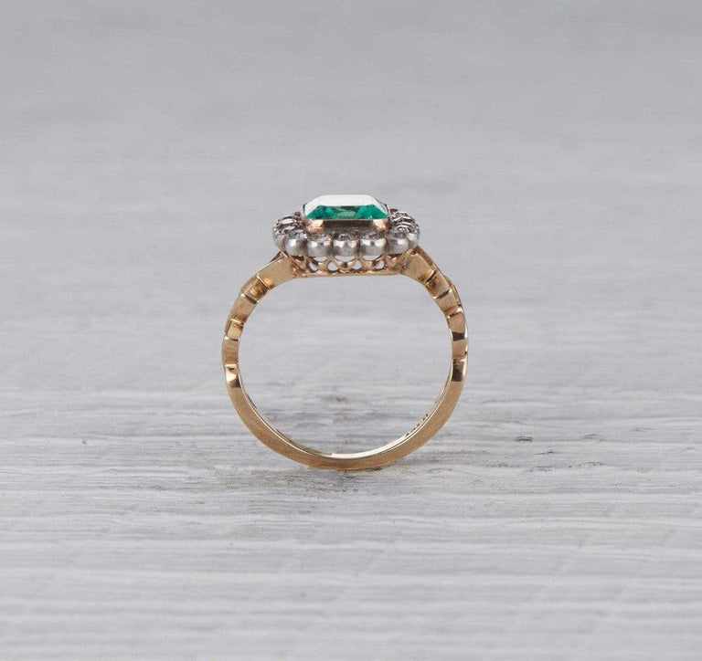 Two Carat Victorian Antique Emerald Ring