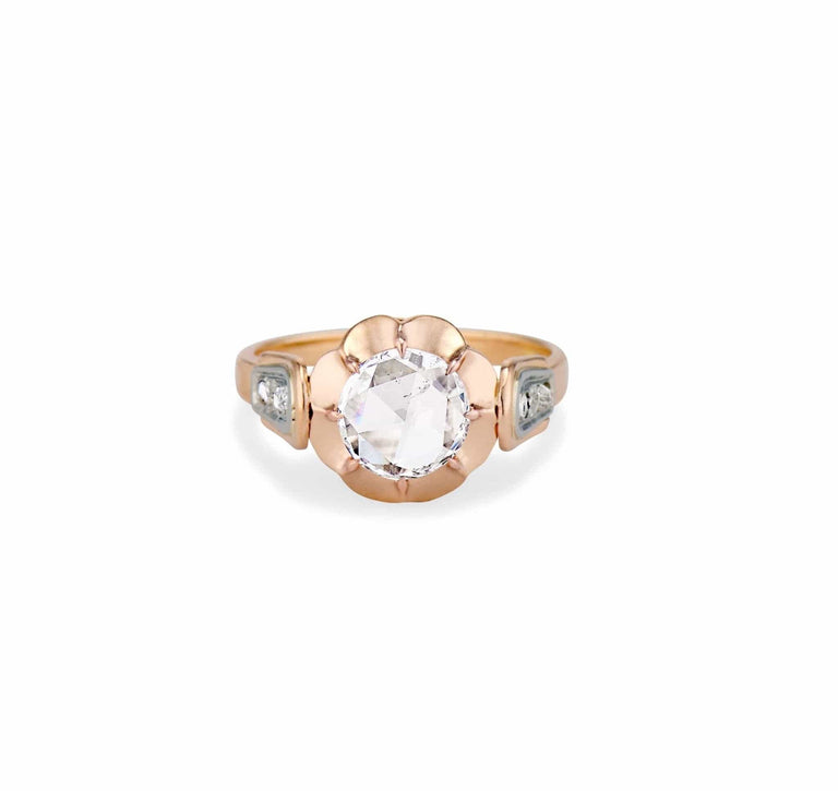 Victorian 1.02 Carat Rose Cut Diamond Engagement Ring, France