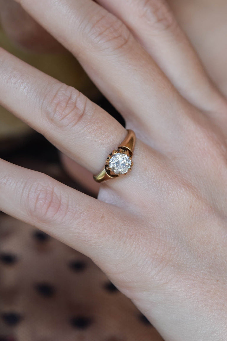 Victorian 1.05 Old European Diamond Antique Engagement Ring