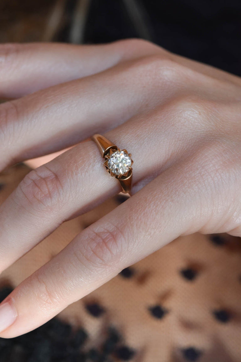 Victorian 1.05 Old European Diamond Antique Engagement Ring