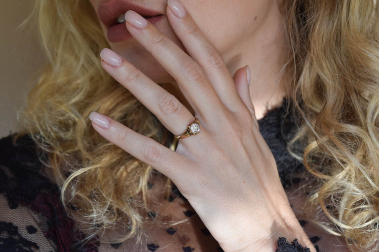 Victorian 1.05 Old European Diamond Antique Engagement Ring