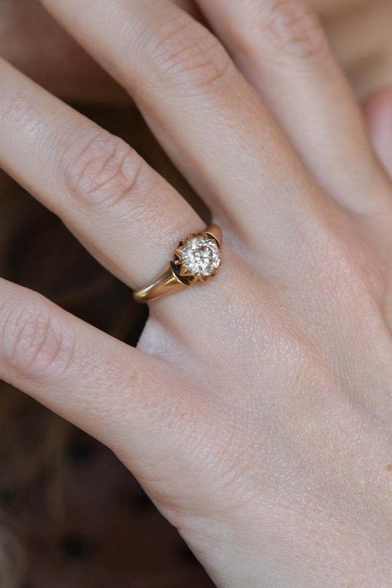 Victorian 1.05 Old European Diamond Antique Engagement Ring