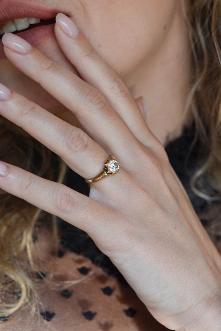 Victorian 1.05 Old European Diamond Antique Engagement Ring
