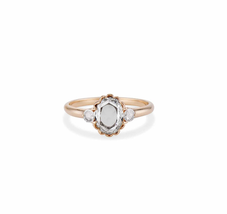 Victorian 1.15 Carat Oval Rose-Cut Diamond Engagement Ring
