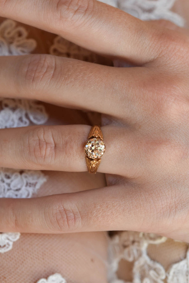 Victorian 1.21 Carat Old European Cut Diamond Antique Engagement Ring