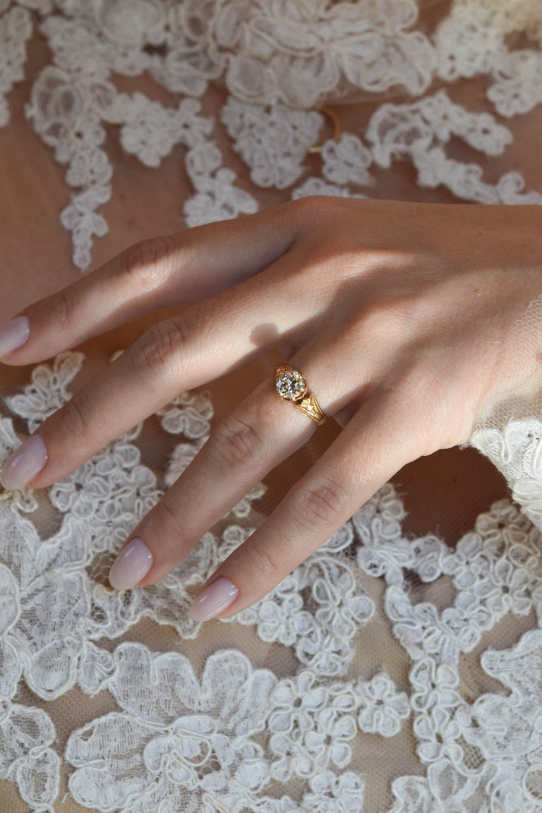 Victorian 1.21 Carat Old European Cut Diamond Antique Engagement Ring