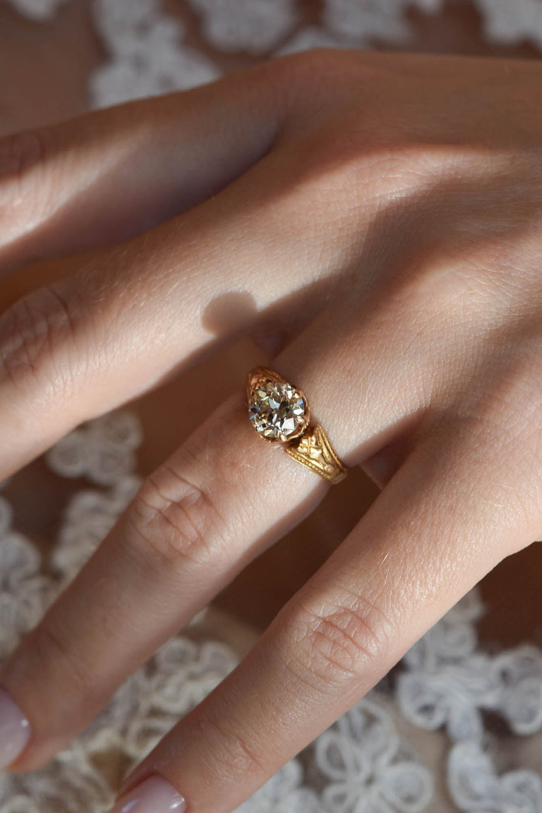 Victorian 1.21 Carat Old European Cut Diamond Antique Engagement Ring