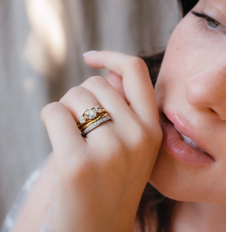 Victorian 1.25 Carat Old European Cut Diamond Three Stone Engagement Ring