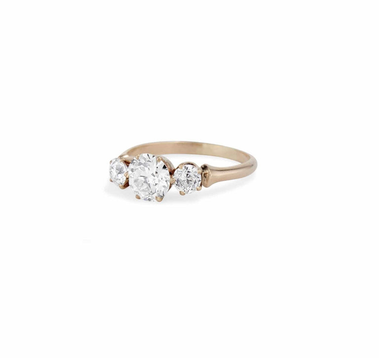 Victorian 1.27 Carat Three Stone Diamond Ring
