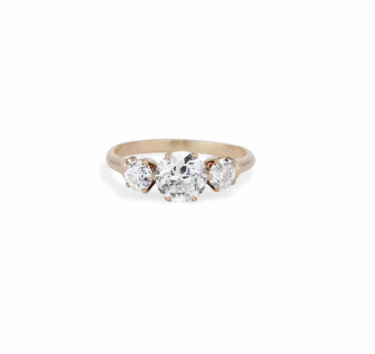 Victorian 1.27 Carat Three Stone Diamond Ring