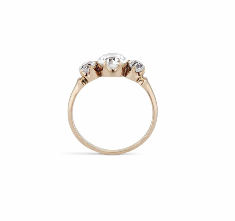 Victorian 1.27 Carat Three Stone Diamond Ring