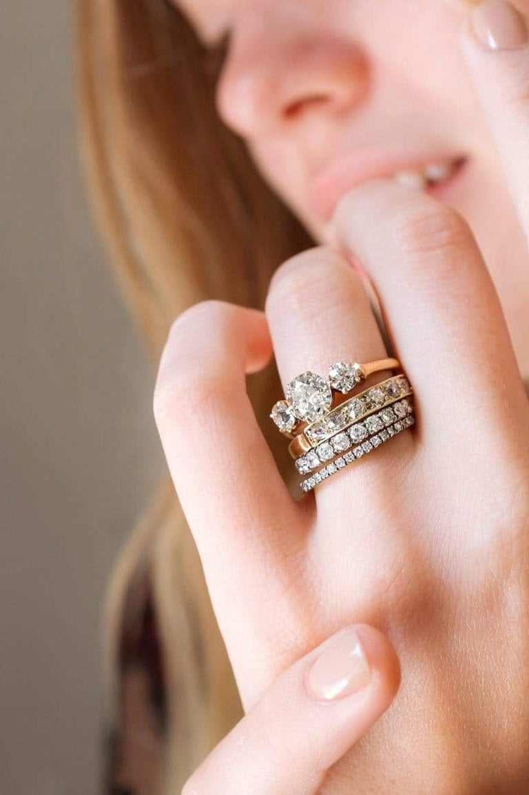 Victorian 1.27 Carat Three Stone Diamond Ring