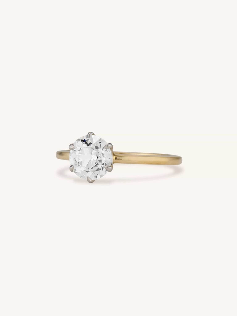 Victorian 1.36 Old European Cut Diamond Solitaire Ring