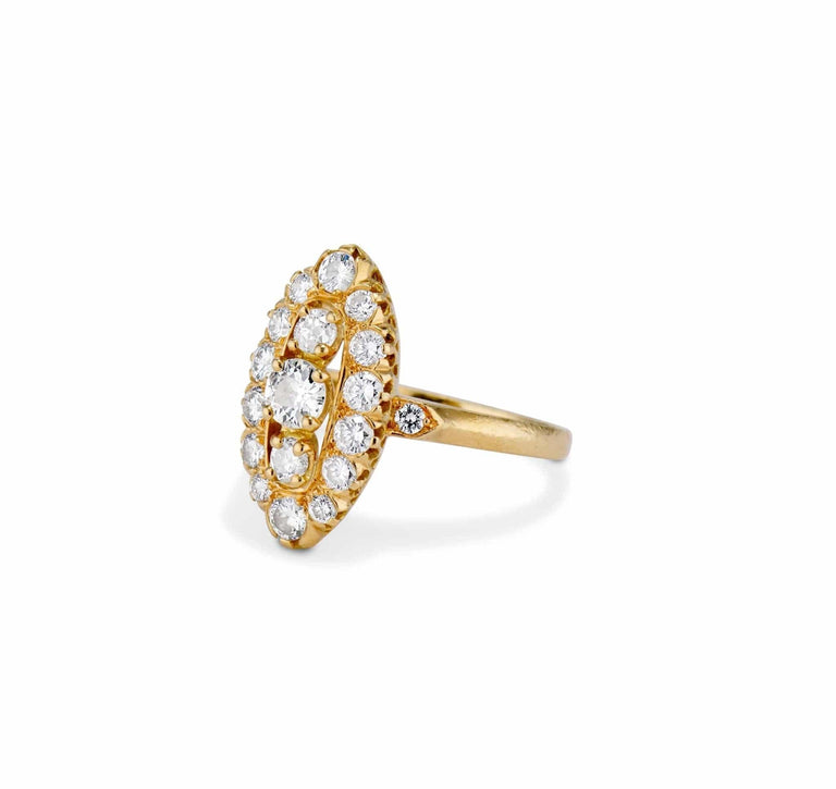 Victorian 1.50 Carat Diamond and Gold Dinner Ring, France