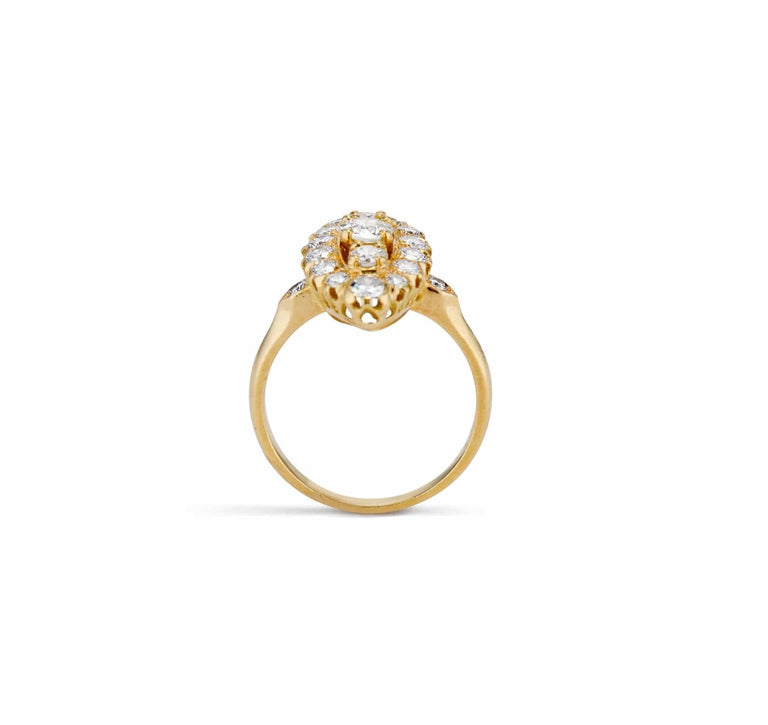 Victorian 1.50 Carat Diamond and Gold Dinner Ring, France