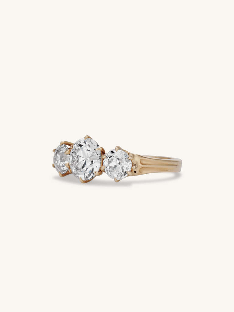 Victorian 1.66 Carat Centered Three Stone Engagement Ring