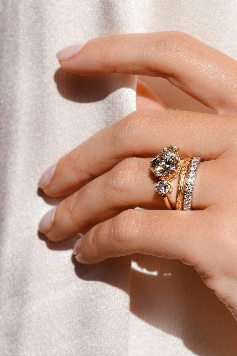 Victorian 3.04 Carat Three-Stone Old European Diamond and Gold Ring