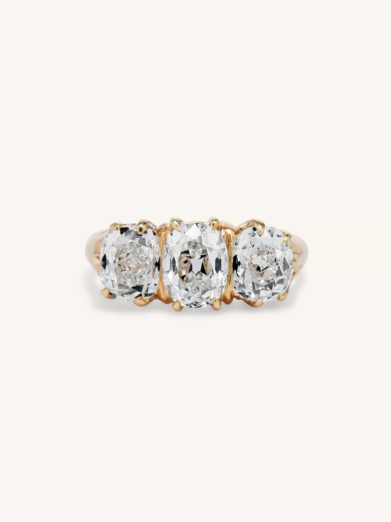 Victorian 3.39 Carat Three Stone Diamond Ring