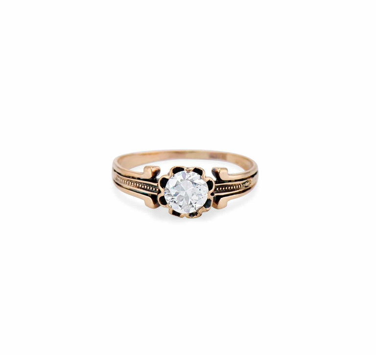 Victorian .45 Carat Old European-Cut Diamond and Gold Engagement Ring