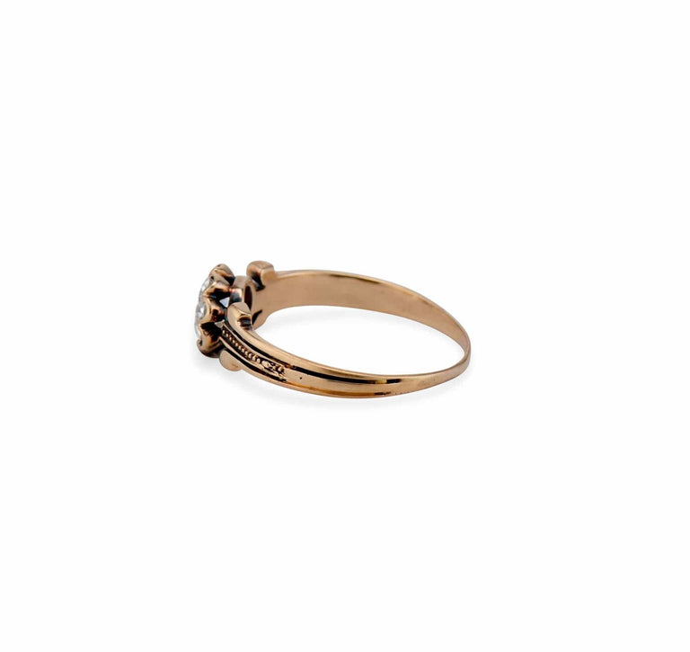 Victorian .45 Carat Old European-Cut Diamond and Gold Engagement Ring