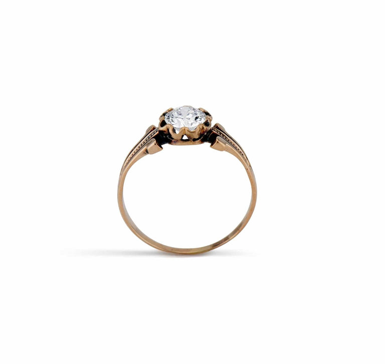 Victorian .45 Carat Old European-Cut Diamond and Gold Engagement Ring
