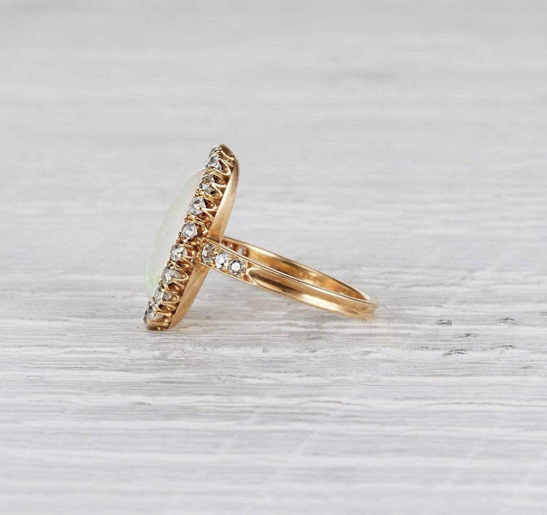 Victorian .60 Carat Victorian Opal and Diamond Ring