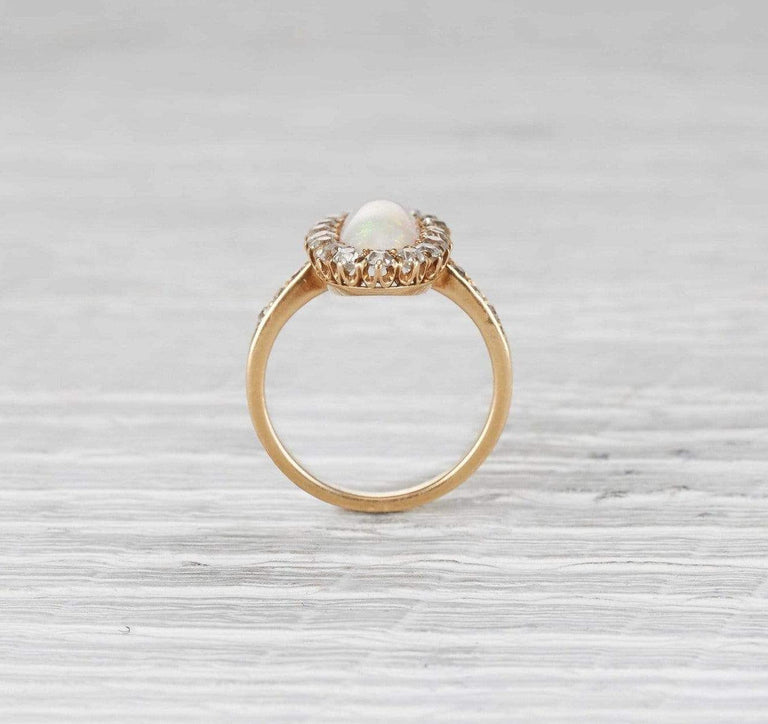Victorian .60 Carat Victorian Opal and Diamond Ring